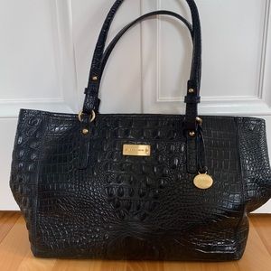 BRAHMIN DESIGNER BAG Black Leather Shoulder Bag
